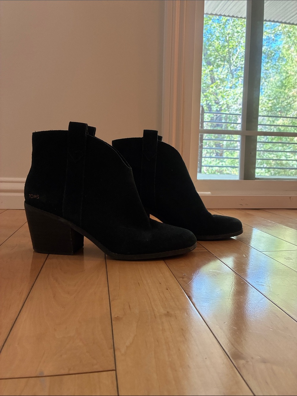 Toms Black Suede Chelsea Ankle Boots